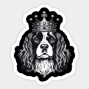 Cavalier King Charles Spaniel Dog wearing a crown Sticker